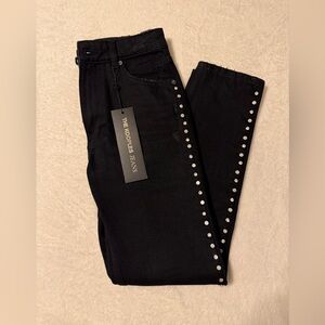 NWT The Kooples Miley Black Skinny Jeans with Silver Stud Trim
